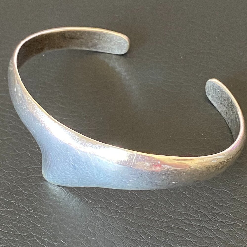 Vintage 950 Silver Mexico TN-57 Solid Cuff Bracelet